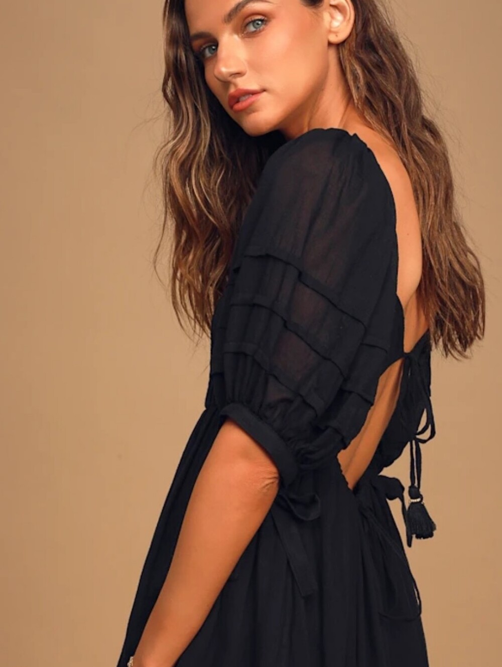 Free People Let's Be Friends Dress Black Size Small Witchy Boho